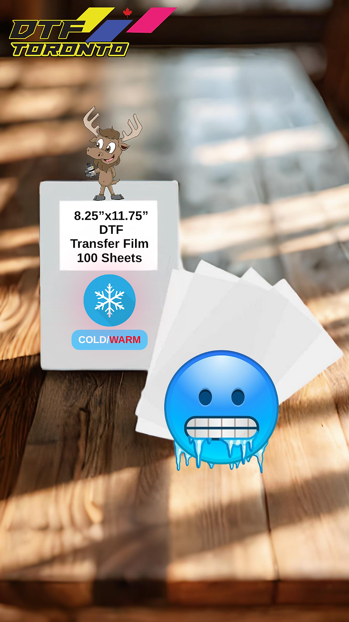DTF Film A4 COLD/WARM PEEL 8.25 X 11.75" 100 Sheets DTF TORONTO