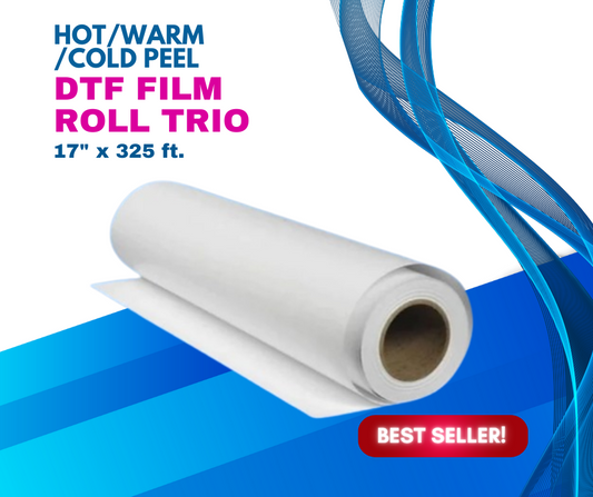 DTF TRIO 17"x325 FEET FILM ROOL (HOT/WARM/COLD PEEL) DTF TORONTO