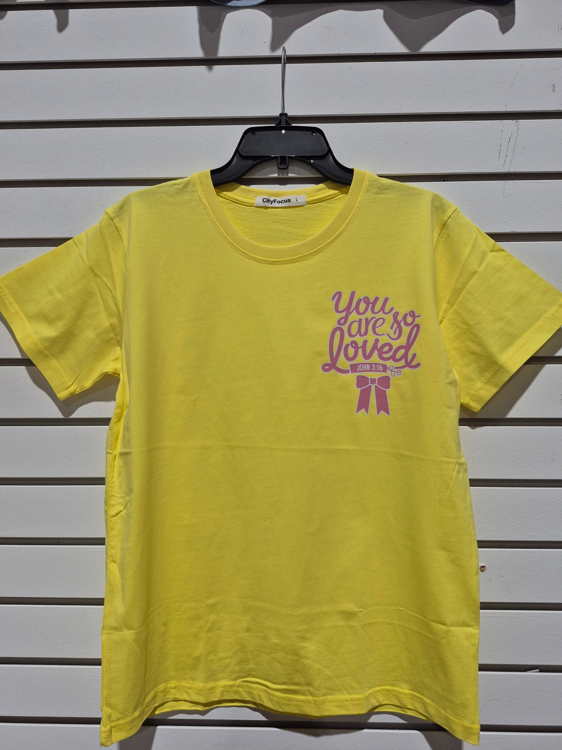 You Are So Loved - John 3:16 Christian Graphic Tee – Vibrant Yellow Faith T-Shirt Super Transfers