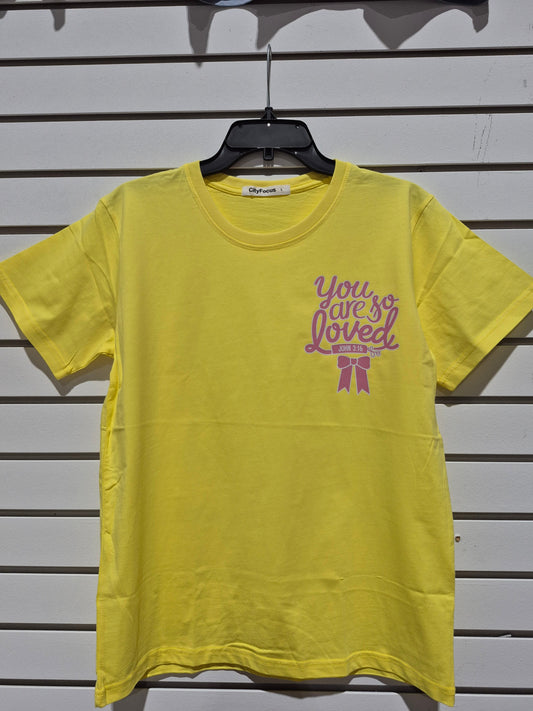 You Are So Loved - John 3:16 Christian Graphic Tee – Vibrant Yellow Faith T-Shirt Super Transfers