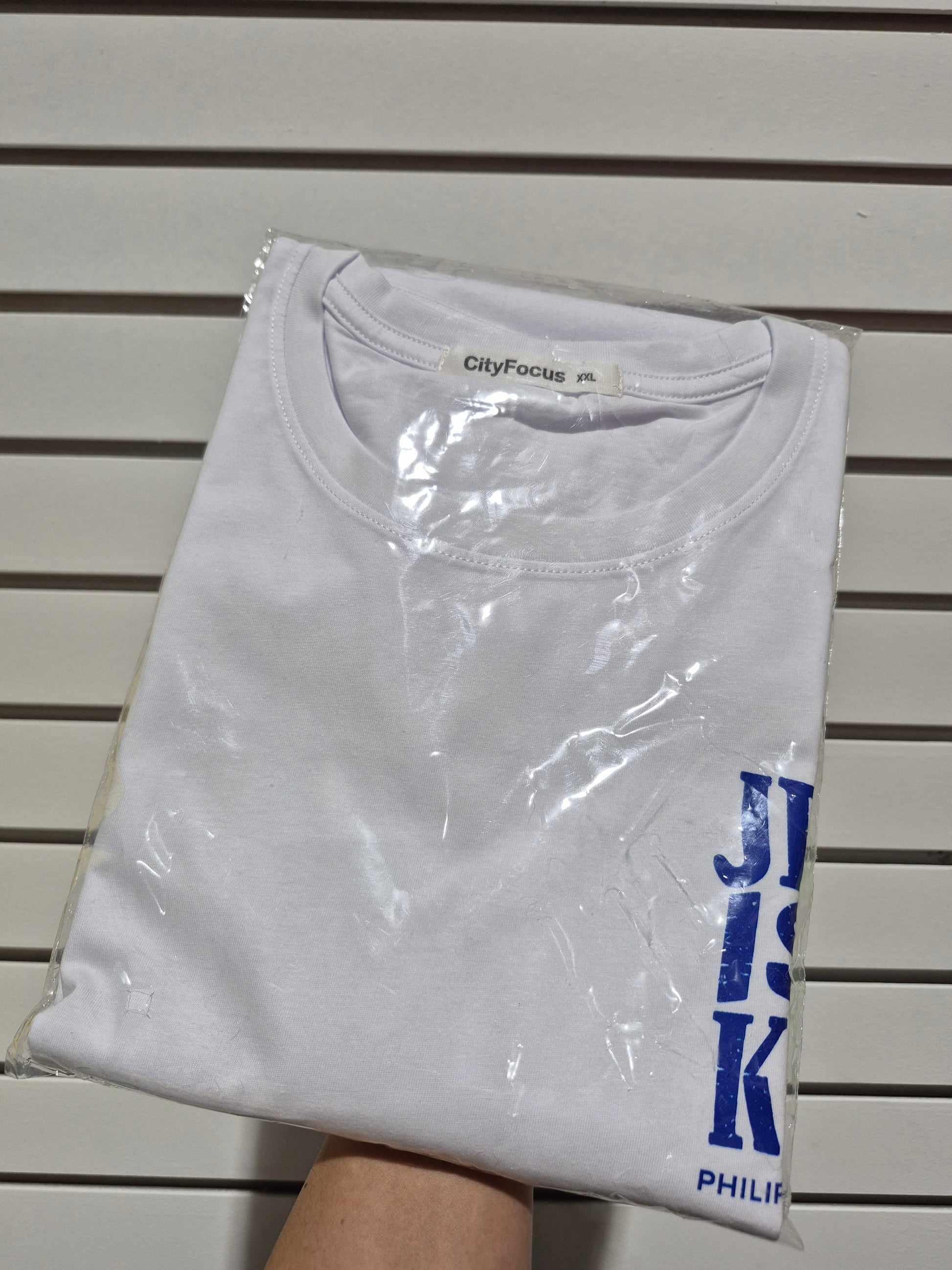Jesus Is King" Philippians 2:10-11 Christian Graphic Tee – White & Royal Blue Faith T-Shirt torontodtf_ca