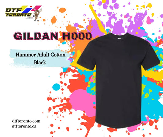 DTF(direct-to-film) Gildan H000 Hammer Adult Cotton Black